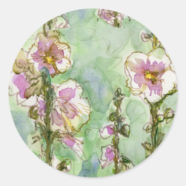 Gentle Mallow Runder Aufkleber (Vorderseite)