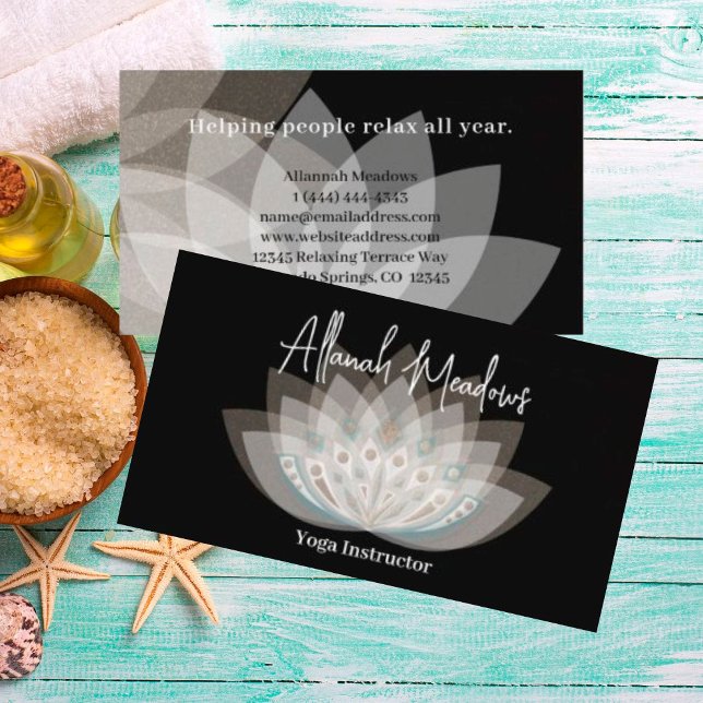 Gentle Mandala Lotus Blume Business Card Visitenkarte (Von Creator hochgeladen)