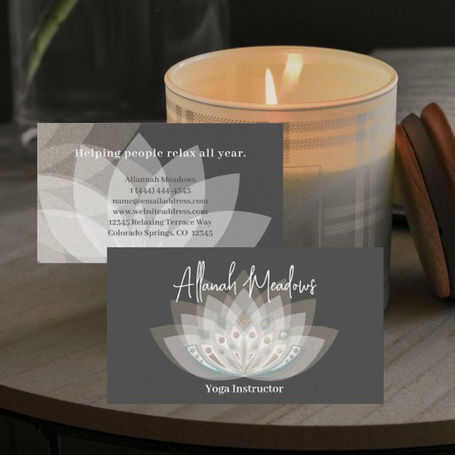 Gentle Mandala Lotus Blume Business Card Visitenkarte (Von Creator hochgeladen)