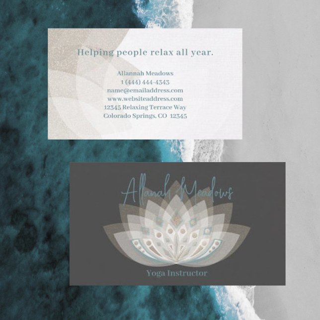 Gentle Mandala Lotus Blume Business Card Visitenkarte (Von Creator hochgeladen)