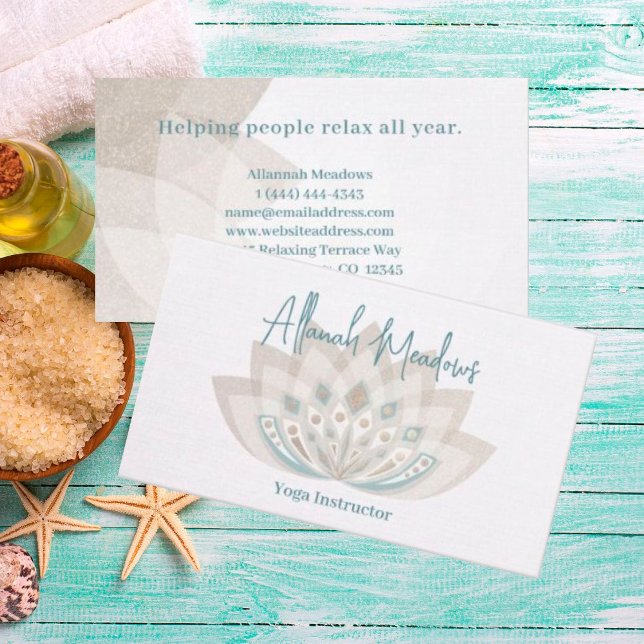 Gentle Mandala Lotus Blume Business Card Visitenkarte (Von Creator hochgeladen)