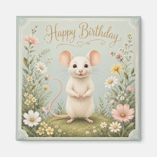 Gentle Maus Garten Geburtstag Magnet (Vorne)