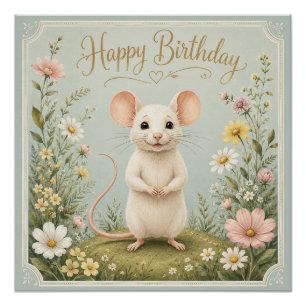 Gentle Maus Garten Geburtstag Poster