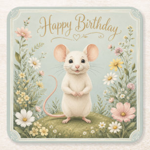 Gentle Maus Garten Geburtstag Rechteckiger Pappuntersetzer
