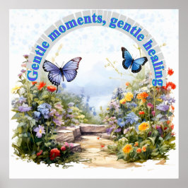 Gentle Moments, Gentle Healing - Butterfly Garden Poster