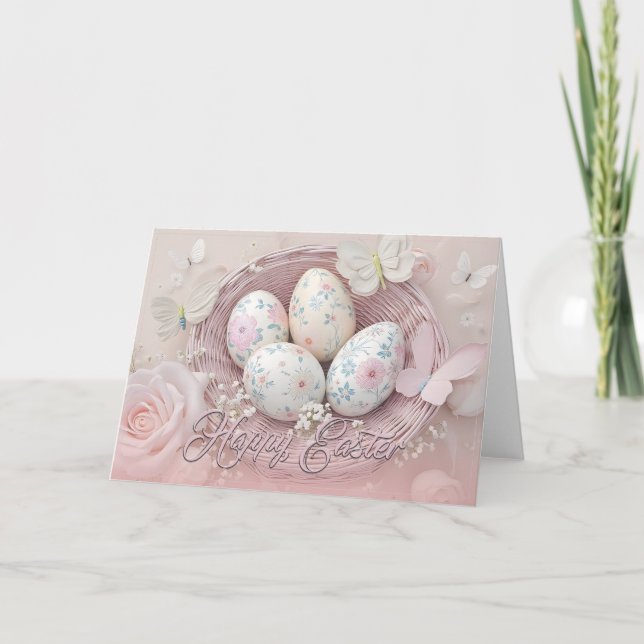 Gentle Oaster Joy with Floral Motif Karte (Vorderseite)