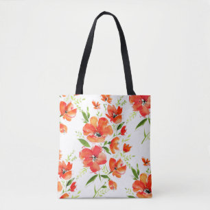 Gentle Orange Poppies Wasserfarben Muster
