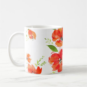 Gentle Orange Poppies Wasserfarben Muster Kaffeetasse