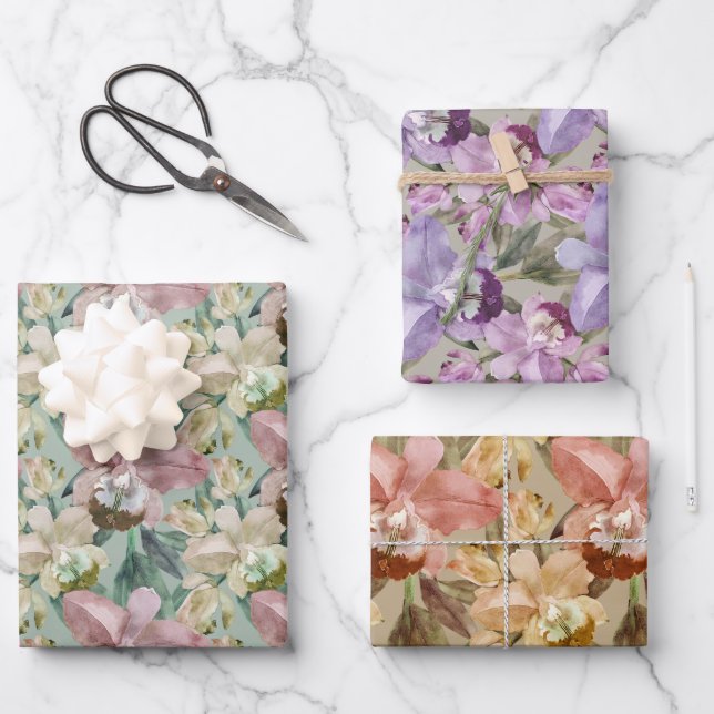 Gentle Orchid Garden Geschenkpapier Set (Vorderseite)