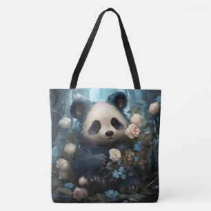 Gentle Panda Bear zwischen Dschungel-Rose