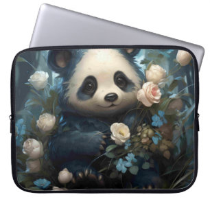 Gentle Panda Bear zwischen Dschungel-Rose Laptopschutzhülle