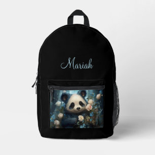 Gentle Panda Bear zwischen Dschungel Rose Persönli Bedruckter Rucksack