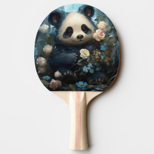 Gentle Panda Bear zwischen Dschungel-Rose Tischtennis Schläger
