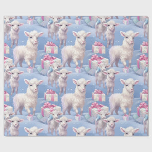 Gentle Pastel Lambs und Geschenke Geschenkpapier