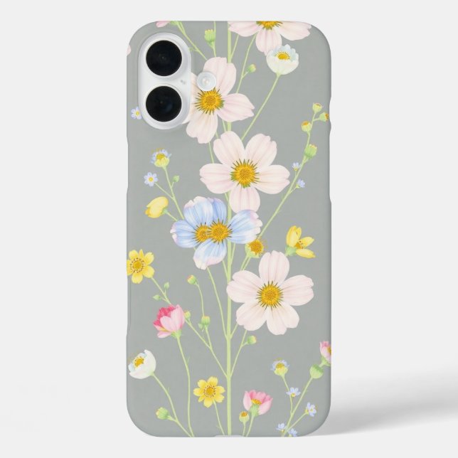 Gentle Pastel Wildblumen Case-Mate iPhone Hülle (Rückseite)