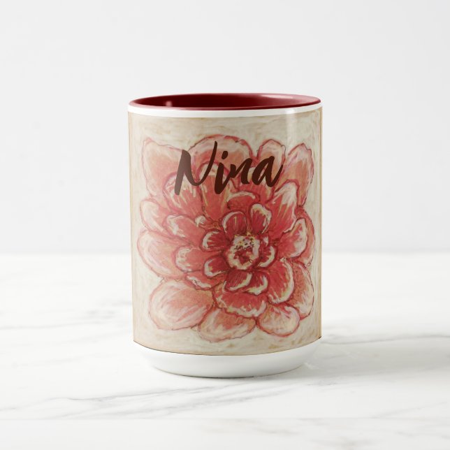 Gentle Pink Blume Art Tasse (Zentrum)
