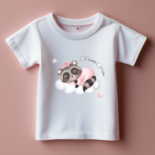 Gentle Raccoon Animal Girl Baby Dusche Baby T-shirt