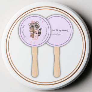 Gentle Raccoon Animal Girl Baby Dusche Fächer