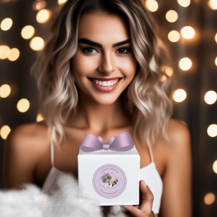 Gentle Raccoon Lilac Baby Dusche Vielen Dank Runder Aufkleber