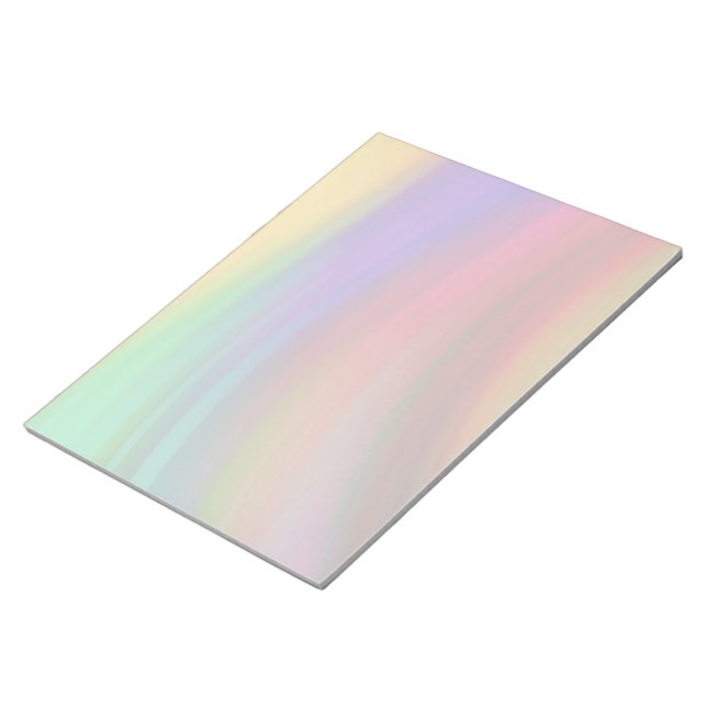 Gentle Rainbow Waves Abstrakt Notizblock (angewinkelt)