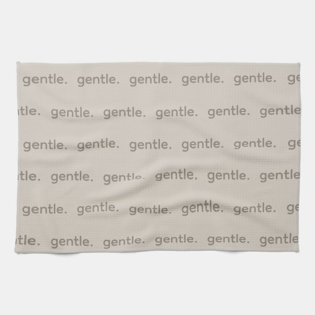 Gentle Repeated Word Pattern Cozy, Calm & Soft  Geschirrtuch (Horizontal)