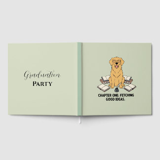 Gentle Scholar Dog Graduation Party Green Book Gästebuch