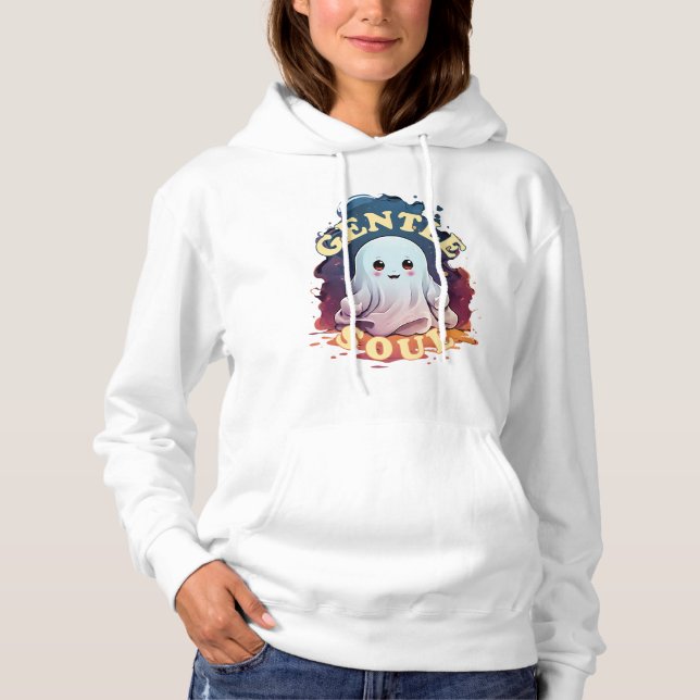 Gentle Soul Kawaii Ghost Hoodie (Vorderseite)