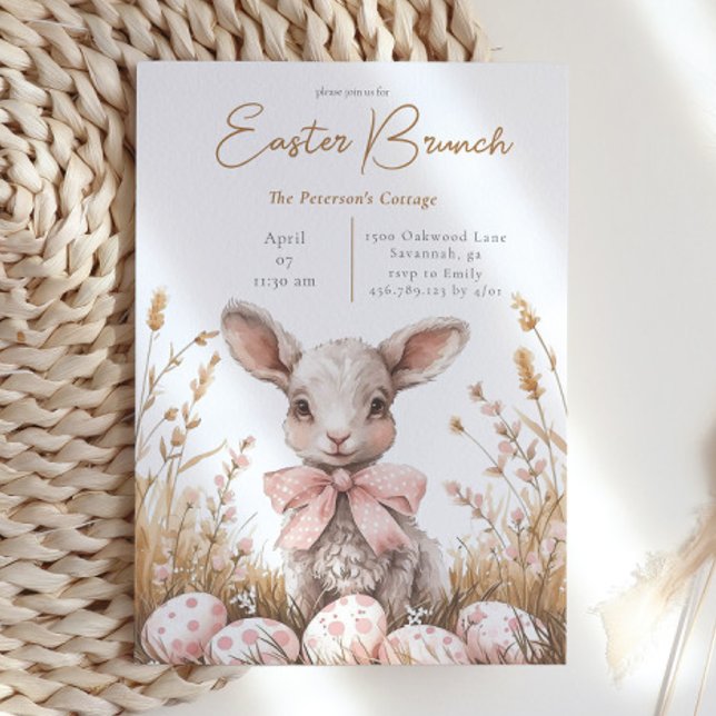 Gentle Spring Lamb & Pastel Easter Egg Hunt Einladung (Von Creator hochgeladen)