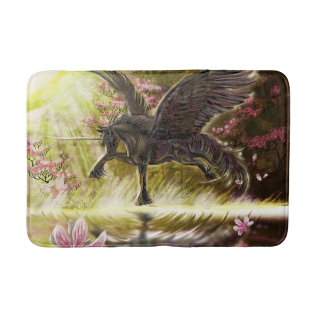 Gentle Touch~winged unicorn Badematte (Vorderseite)