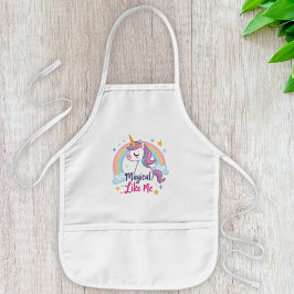 Gentle Unicorn mit Regenbogen Kinderschürze