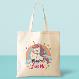 Gentle Unicorn mit Regenbogen Tragetasche