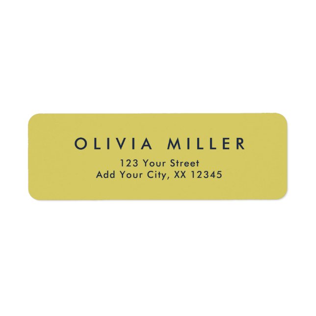 Gentle Warm Yellow - Classic Address Label (Vorne)