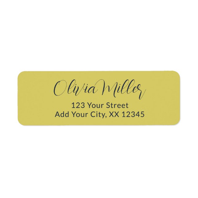 Gentle Warm Yellow - Elegant Address Label (Vorne)