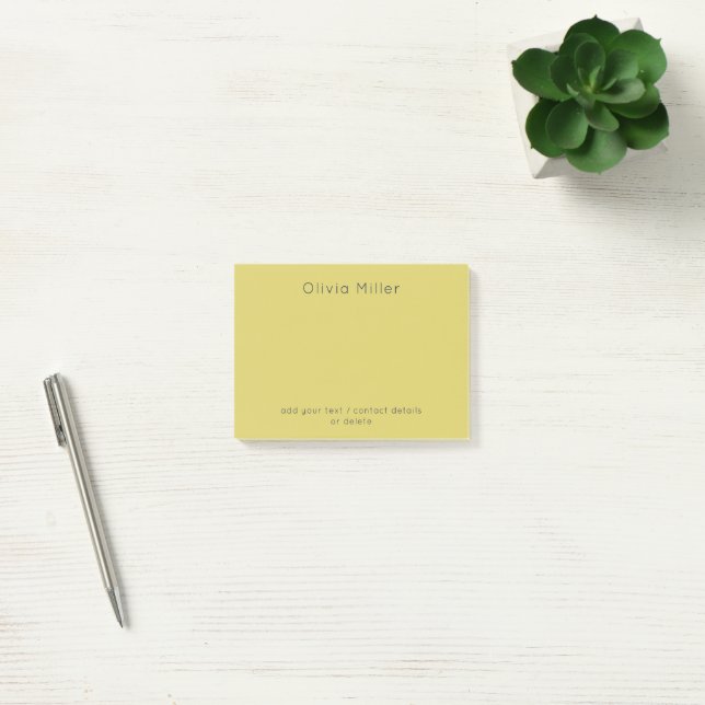 Gentle Warm Yellow Minimalist  Post-it Klebezettel (Büro)