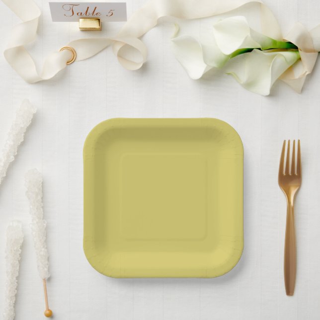 Gentle Warm Yellow Paper Plates Pappteller (Hochzeit)