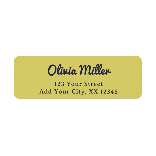 Gentle Warm Yellow - Trendy Address Label (Vorne)