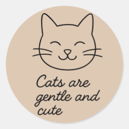 Gentle Whiskers Runder Aufkleber