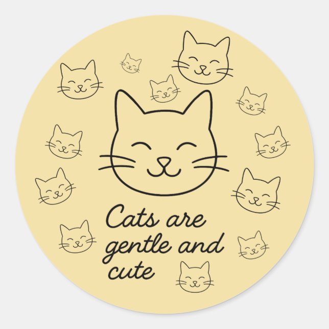 Gentle Whiskers Runder Aufkleber (Vorderseite)