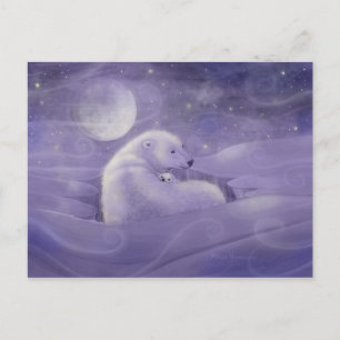 Gentle Winter Polar Bear Postcard Postkarte
