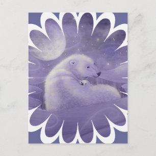 Gentle Winter Polar Bears Postkarte