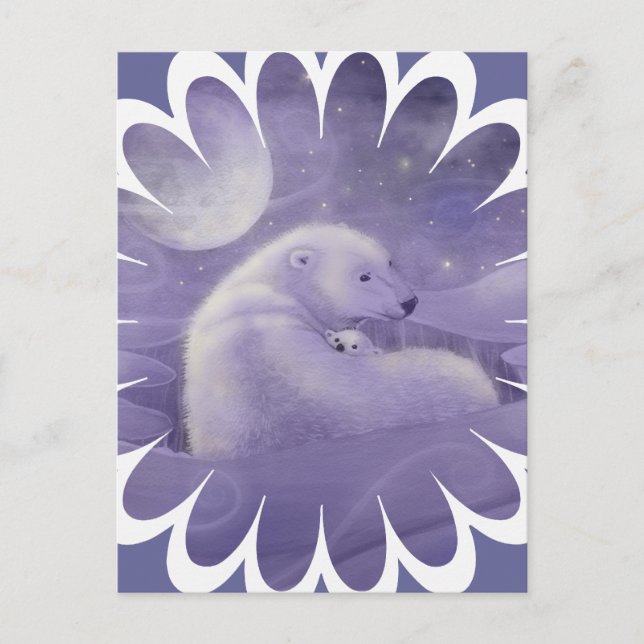 Gentle Winter Polar Bears Postkarte (Vorderseite)
