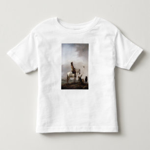 Gentleman an einem Pferd, der einen Falken beobach Kleinkind T-shirt