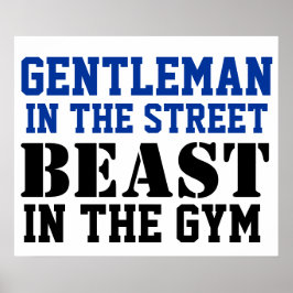 Gentleman and Beast Workout Motivation Poster