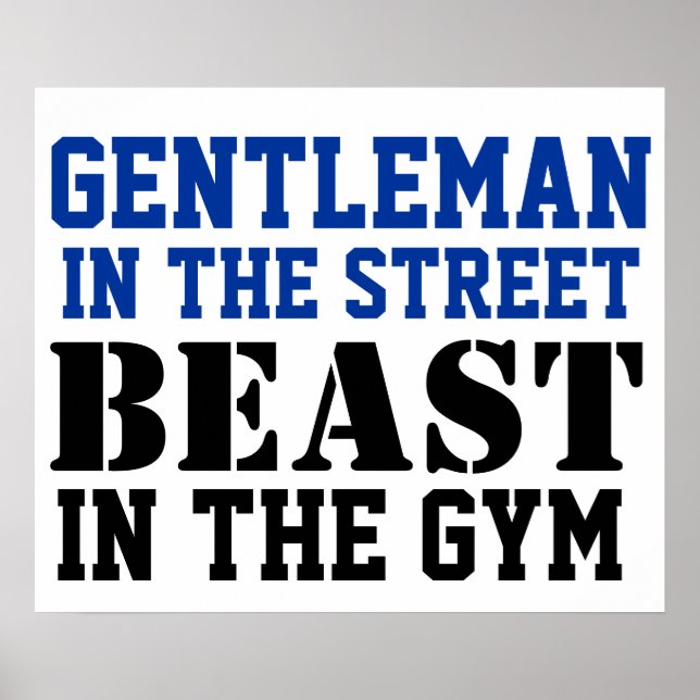Gentleman and Beast Workout Motivation Poster (Vorne)
