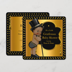 Gentleman Baby Shower Junge Zylinder Stock Ethnisc Einladung