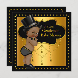 Gentleman Baby Shower Niedlich Boy Tophat Ethnisch Einladung