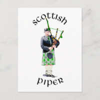 Gentleman Bagpiper in Green Kilt