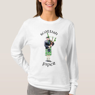 Gentleman Bagpiper in Green Kilt T-Shirt
