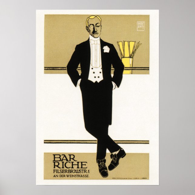 Gentleman BAR RICHE Sachplakat Hans Rudi Erdt Poster (Vorne)