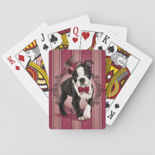 Gentleman Boston Terrier Spielkarten
